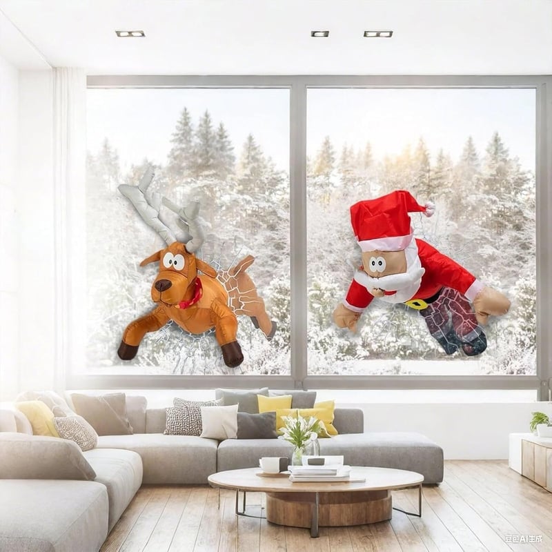 Funny “Oops!” Santa & Reindeer Decoration