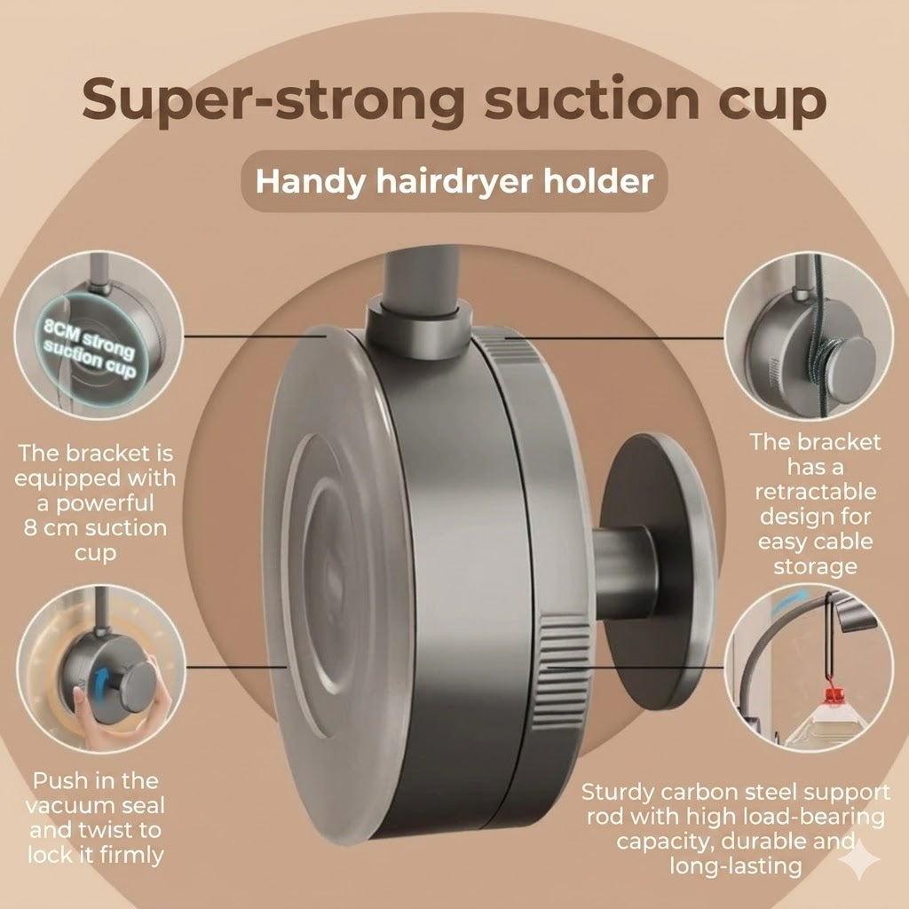 Hands-Free Hair Dryer Holder