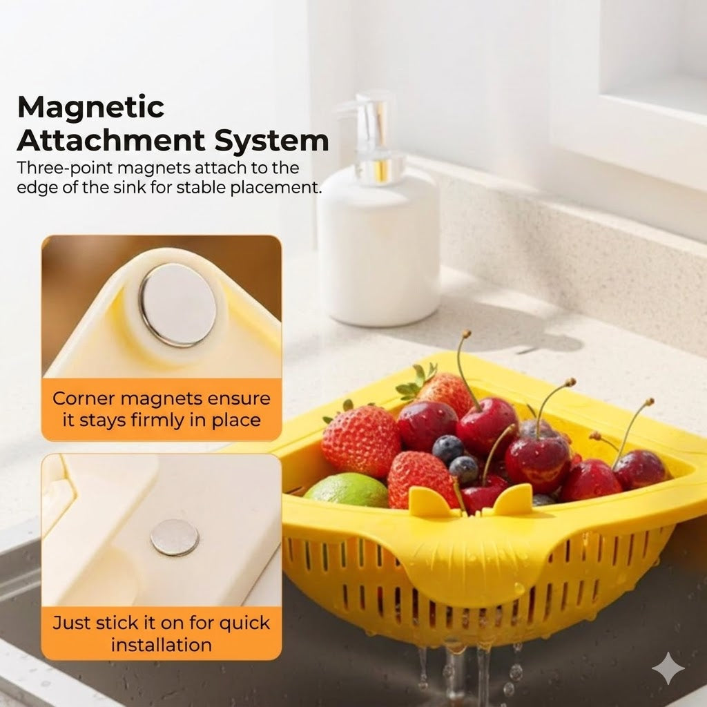 Magnetic Corner Sink Strainer – Sink Strainer Waste Basket