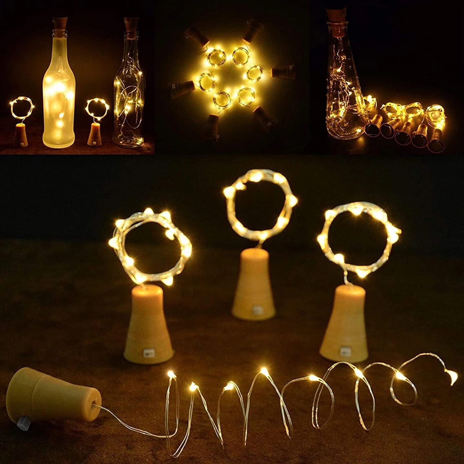 LED Cork String Lights for Bottle DIY – Ambient Wire Lighting for Decoration