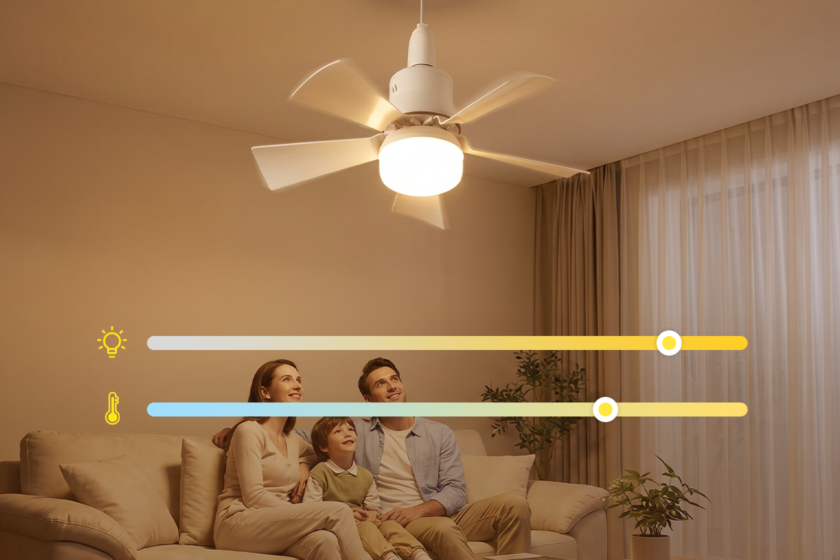 2-in-1 Ceiling Fan with LED Lighting - Remote Control Included