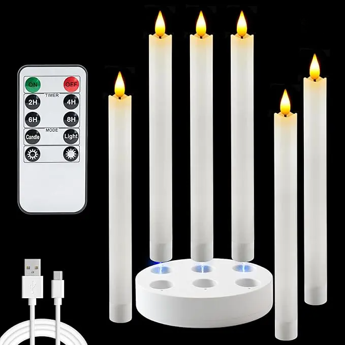 Atmospheric Rechargeable LED Candles with Remote Control & Timer