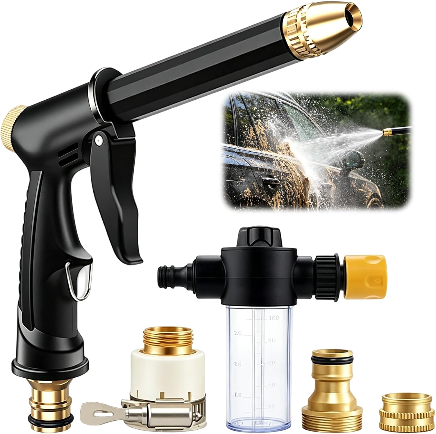 π High-Pressure Washer / High-Pressure Jet π¦ Ergonomic Grip β’ Pressure Nozzle β Powerful Car Wash π and Garden Watering π» Easy and Simple to Use! π