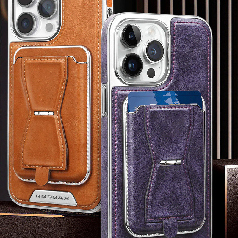 Magnetic Leather iPhone Case with Card Holder