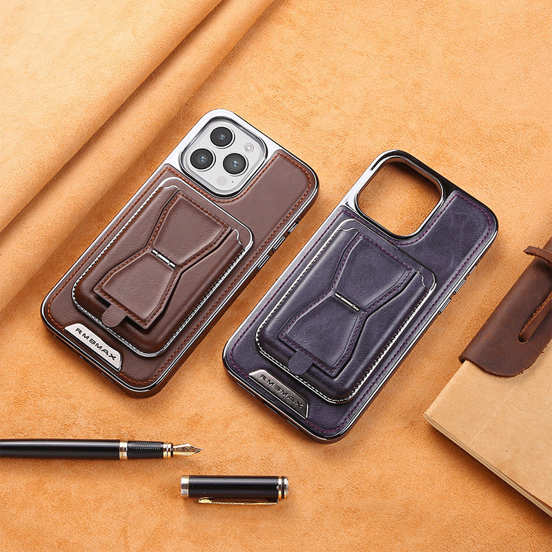 Magnetic Leather iPhone Case with Card Holder