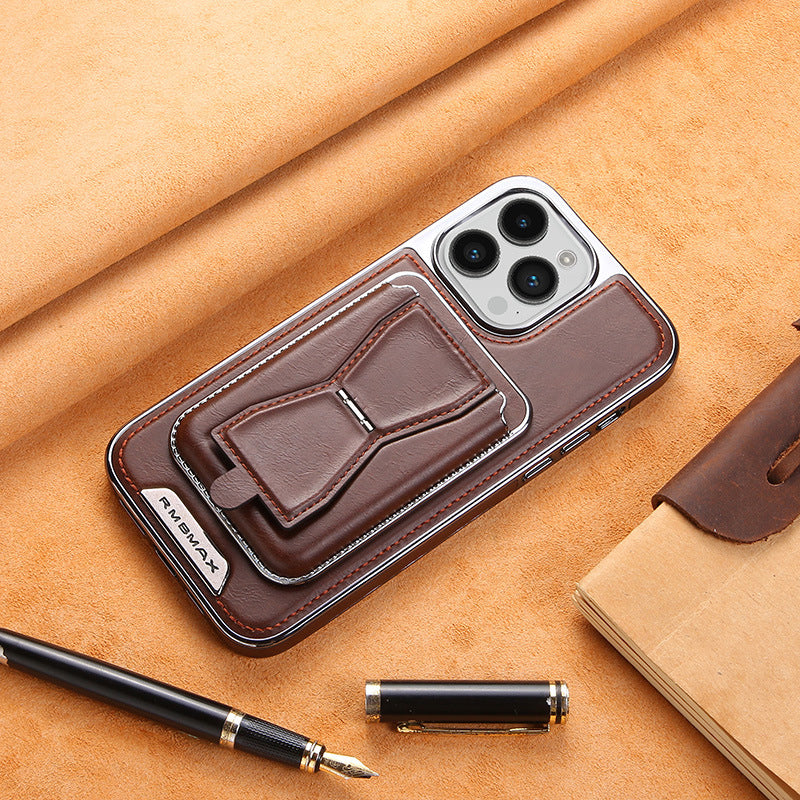 Magnetic Leather iPhone Case with Card Holder