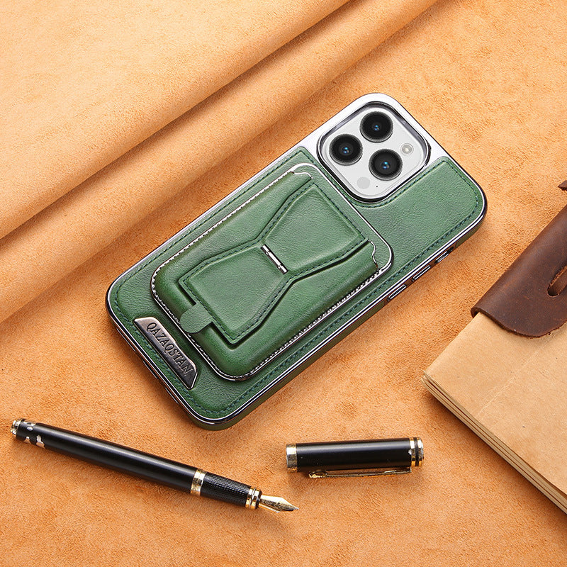 Magnetic Leather iPhone Case with Card Holder