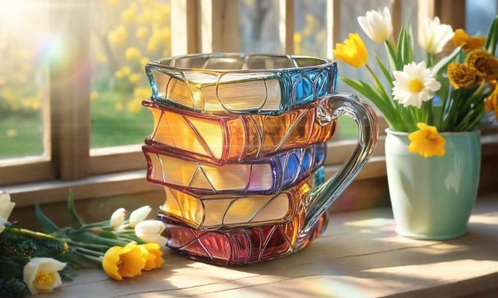 Hand-Painted Book Lover Mug