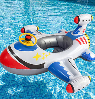 Inflatable Airplane-Shaped Swim Ring for Children