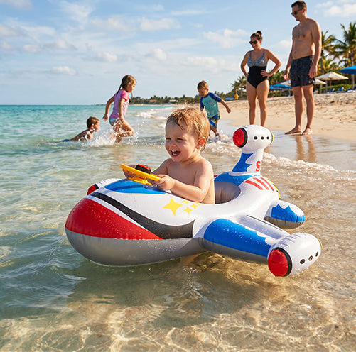 Inflatable Airplane-Shaped Swim Ring for Children