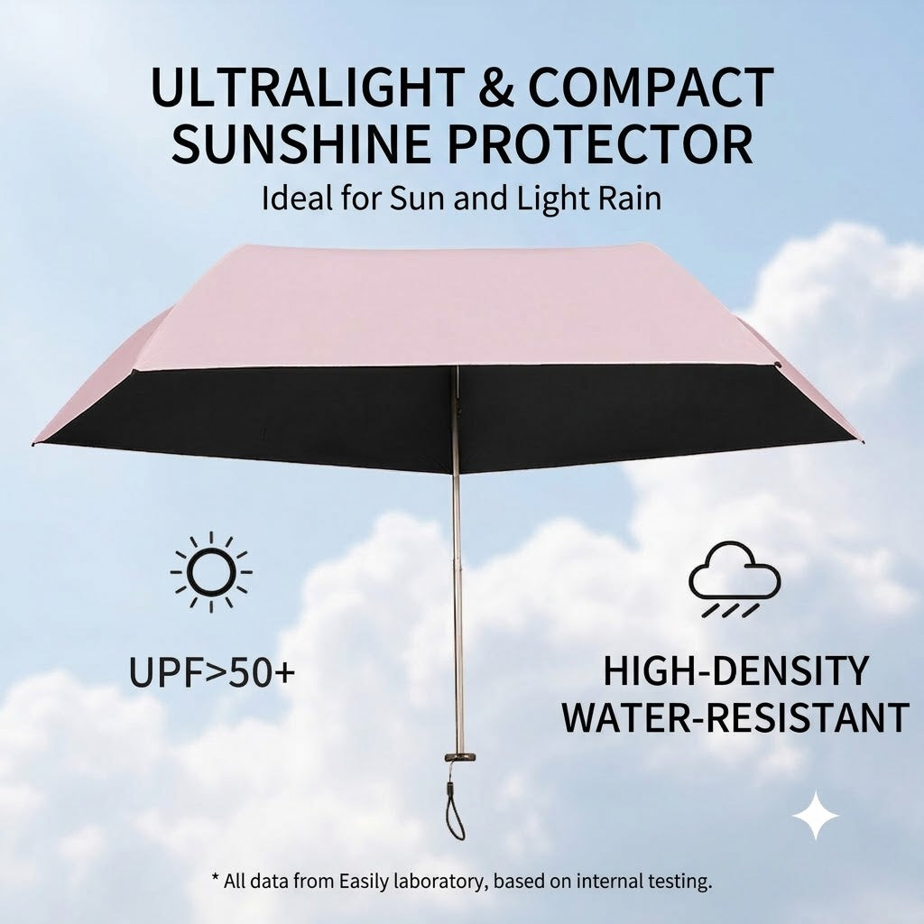 Ultra-light Carbon Umbrella – UV Protection (Black Coating) for Sun and Rain ☂️