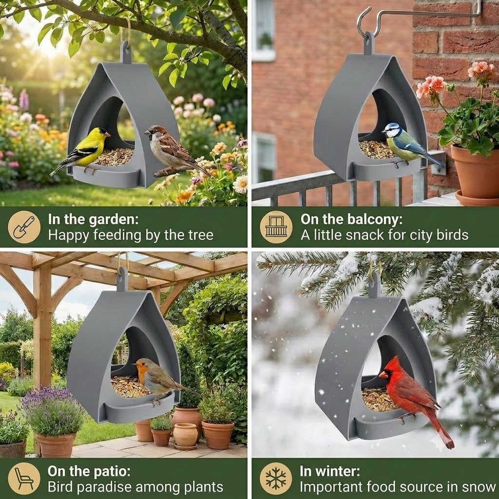 Hanging Bird Feeder – Large Capacity, Ideal for Garden and Balcony