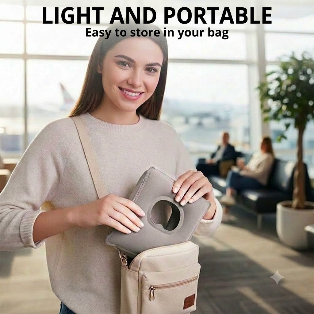 Inflatable Ergonomic Travel Pillow – Compact and Portable Neck Pillow for Planes, Trains, and Cars