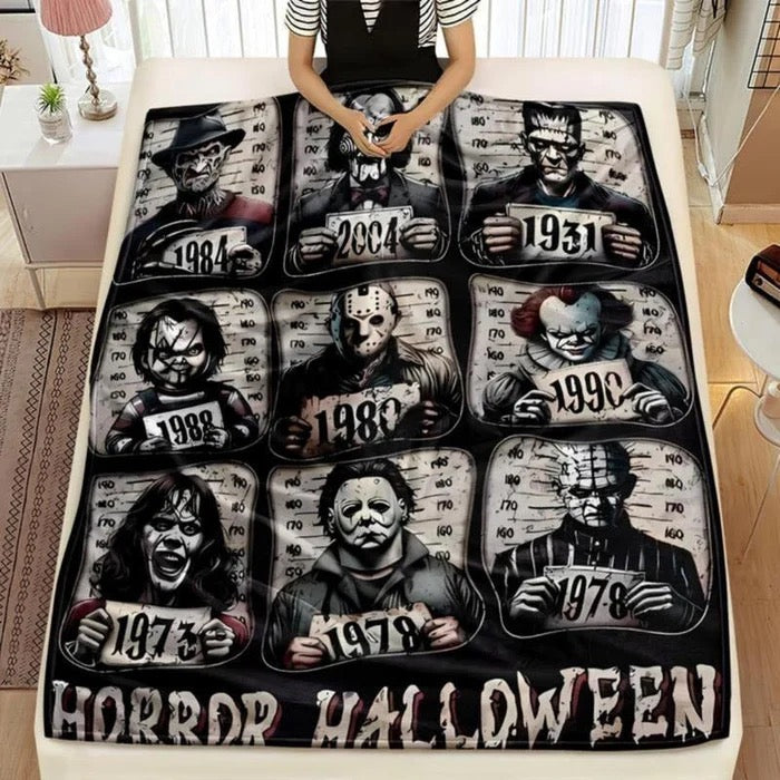 Soft Horror-Themed Fleece Blanket
