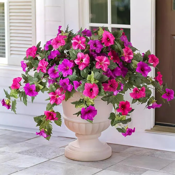 Lifelike Artificial Petunia Bouquet – For Indoor and Outdoor Use