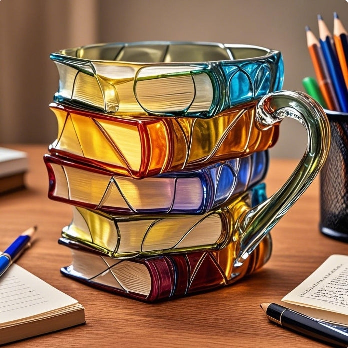 Hand-Painted Book Lover Mug
