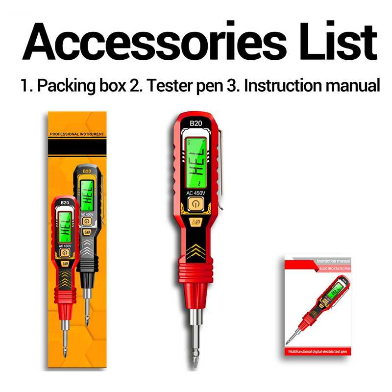 Digital Non-Contact Voltage Tester (LCD Display)