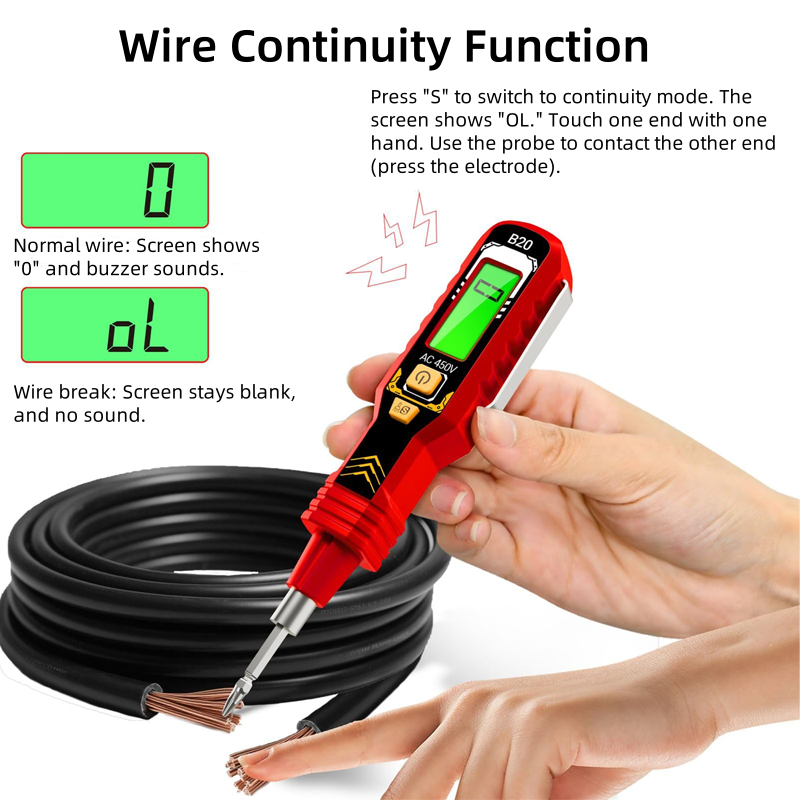 Digital Non-Contact Voltage Tester (LCD Display)