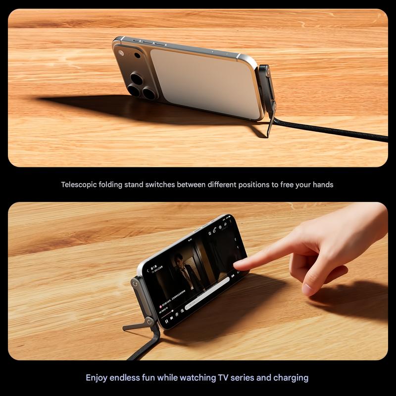 2-in-1 Type-C Charging Cable with Invisible Stand - 240W Super Fast Charging