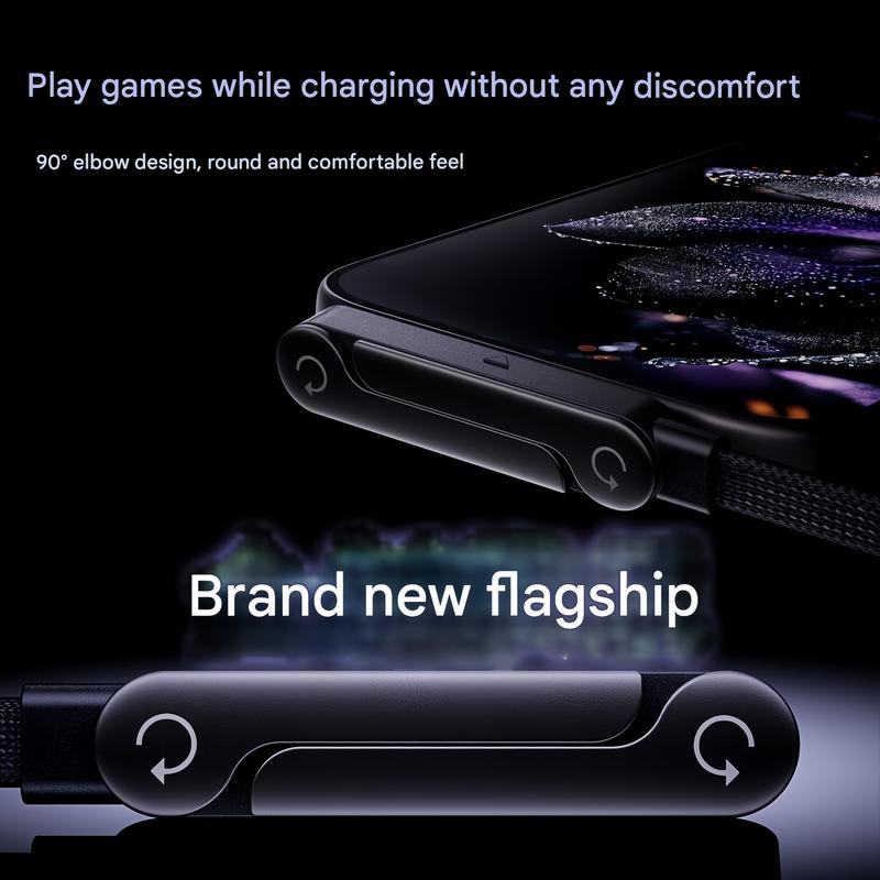 2-in-1 Type-C Charging Cable with Invisible Stand - 240W Super Fast Charging