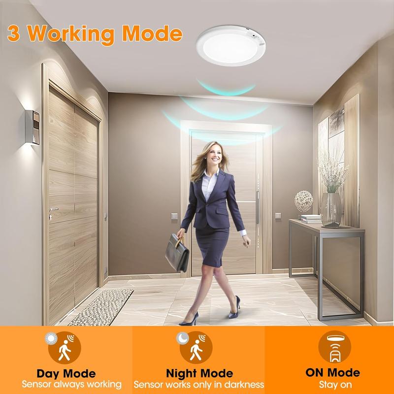 Rechargeable Ceiling Light with Motion Sensor - Wireless - Remote Control Included