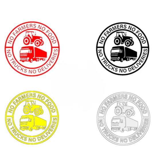 "No Farmers, No Food" Vinyl Stickers: Buy 2 Get 2 FREE!