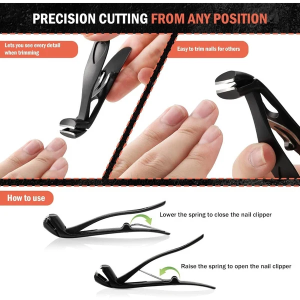 Stainless Steel Nail Clippers with Wide Jaw Opening – Easy and Precise Toenail Trimming