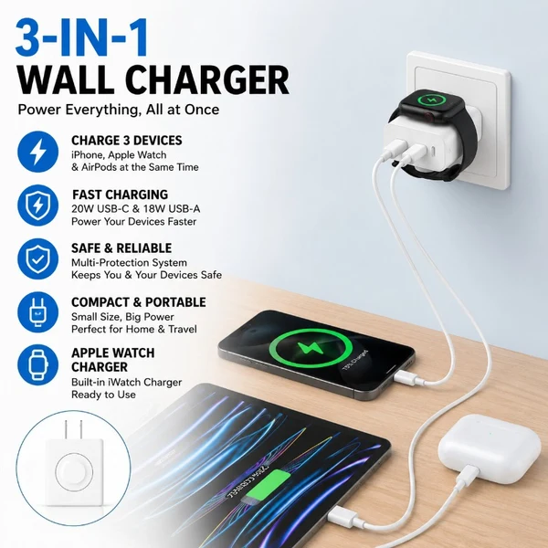 3-in-1 Wall Charger