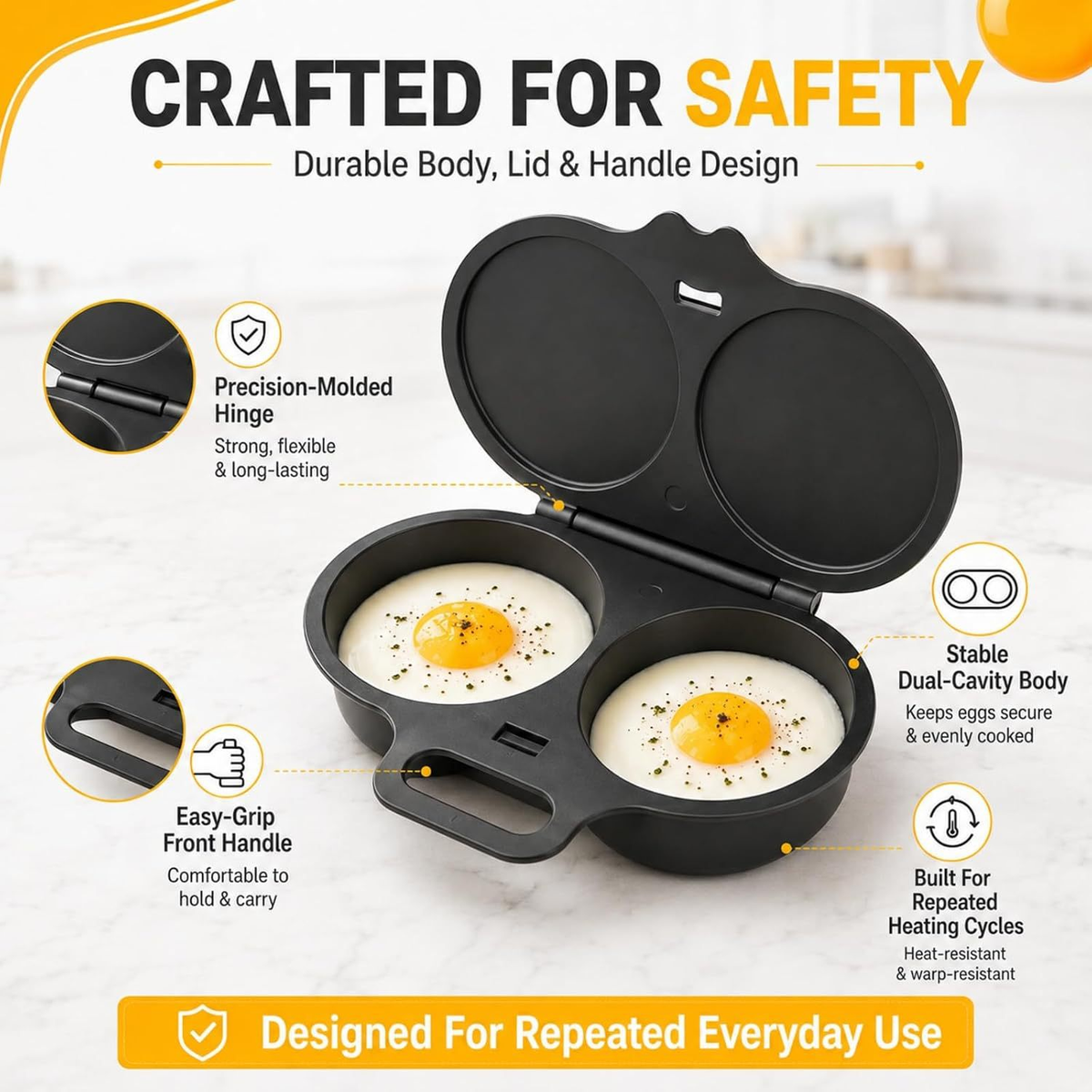 Microwave Egg Cooker with Splash-Proof Lid