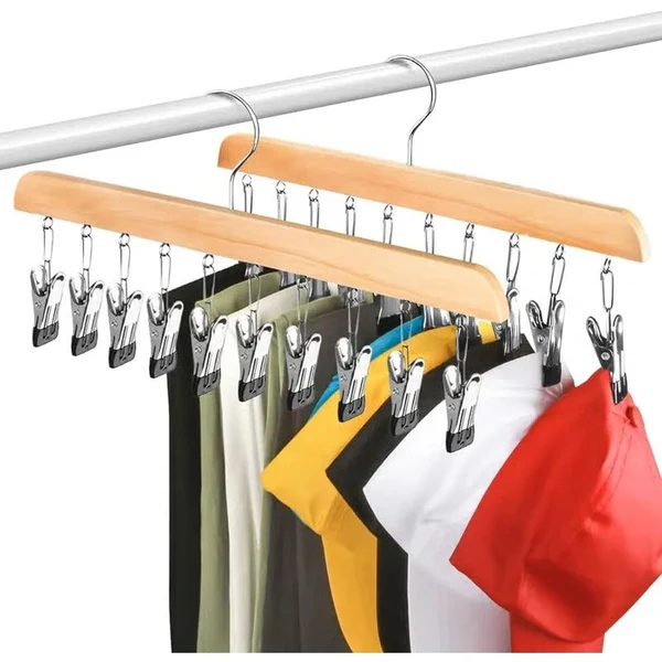 Clothes Hanger with 10 Pegs – Space-Saving Drying Hanger for Socks and Underwear