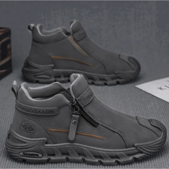 Men's Hiking Shoes with Side Zipper – Durable Outdoor and Trekking Shoes