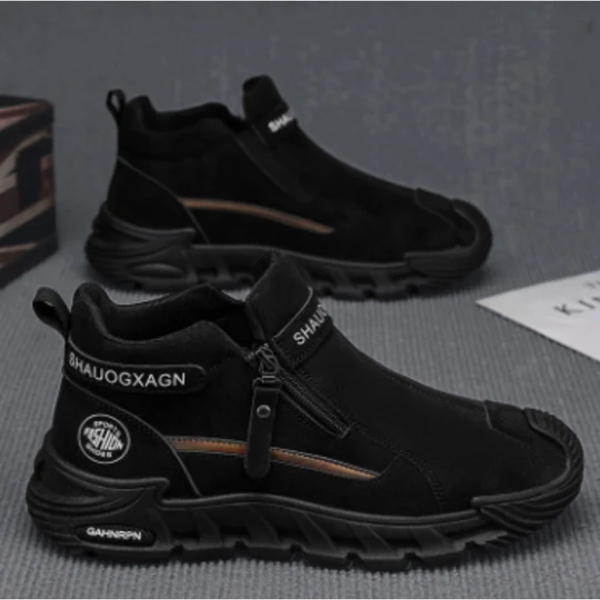 Men's Hiking Shoes with Side Zipper – Durable Outdoor and Trekking Shoes