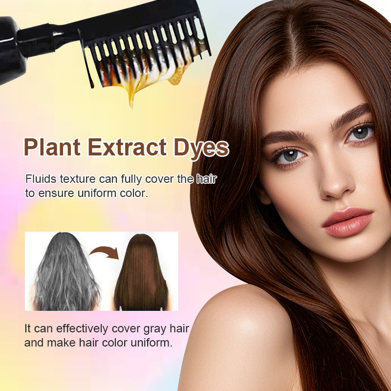 Plant-Based Hair Dye with Built-In Comb