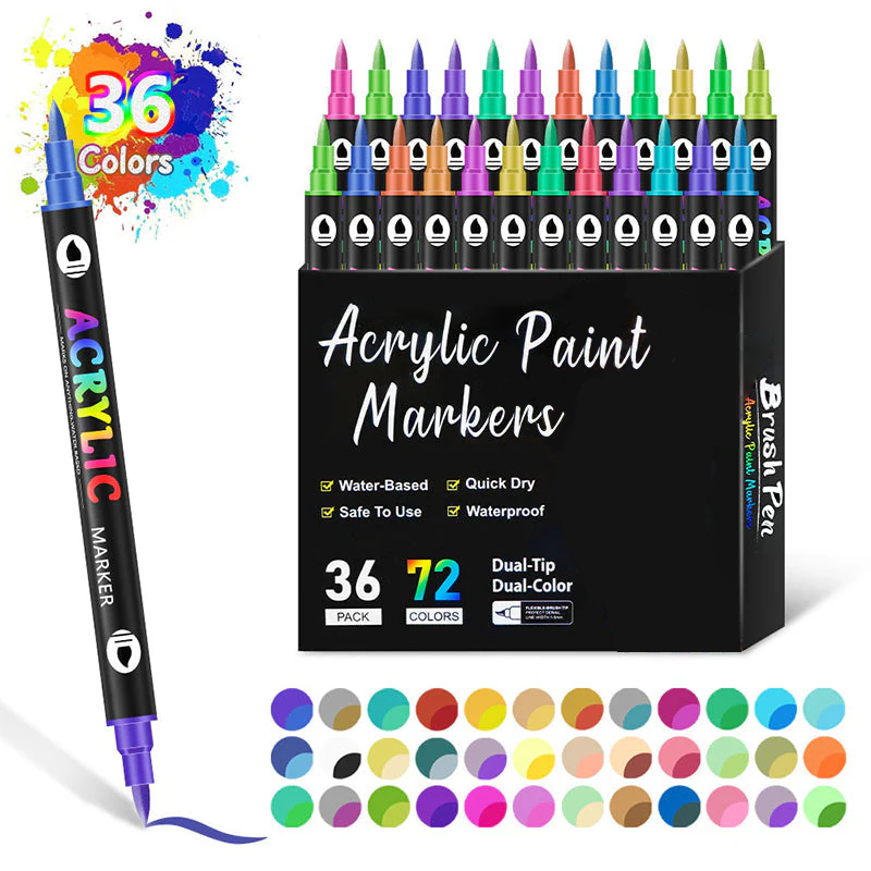 Acrylic Paint Markers with Dual Tips