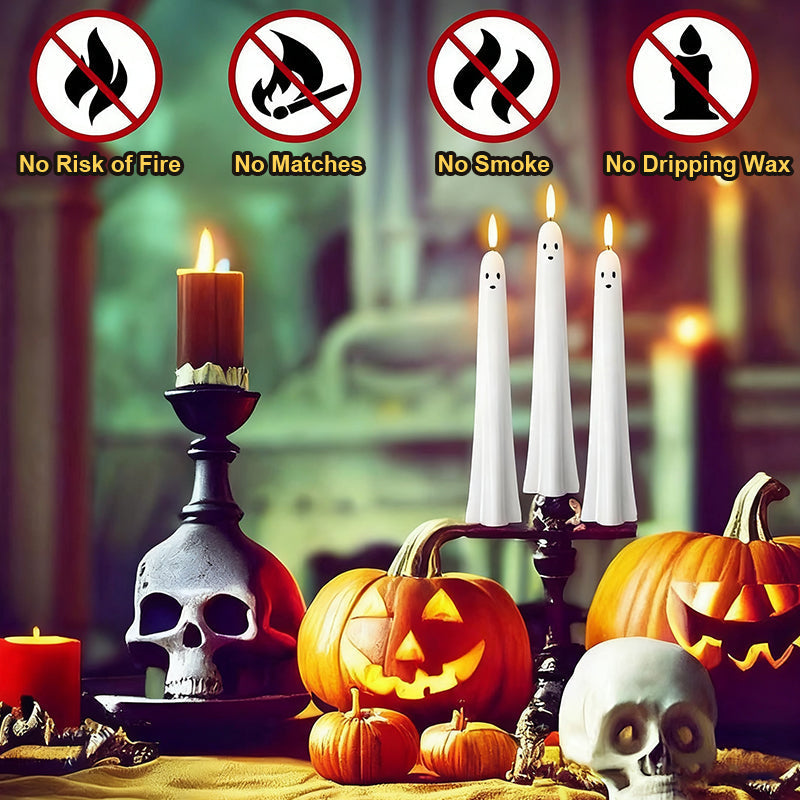 ππ» Remote-Controlled Ghost LED Candles with 3D Flickering Wick π―οΈπ‘ 1 Set (2 Pcs)