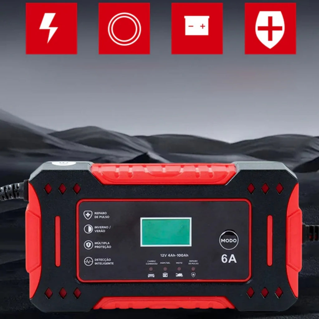 Smart Battery Charger 12V/24V - Fully Automatic Trickle Charger with Pulse Repair Function - For Car, Motorcycle & Boat