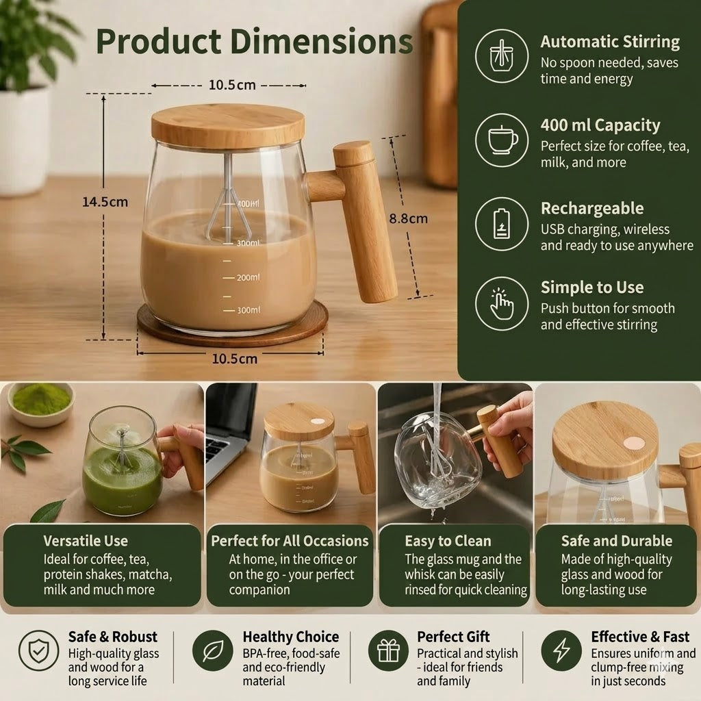 Electric Automatic Stirring Cup – Portable Self-Stirring Mug