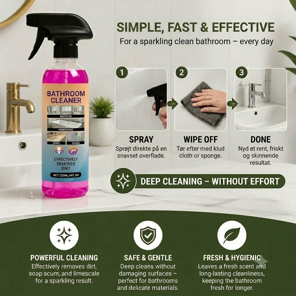 Bathroom Cleaner – Universal Cleaning Agent for Bathtubs, Sinks, and Glass