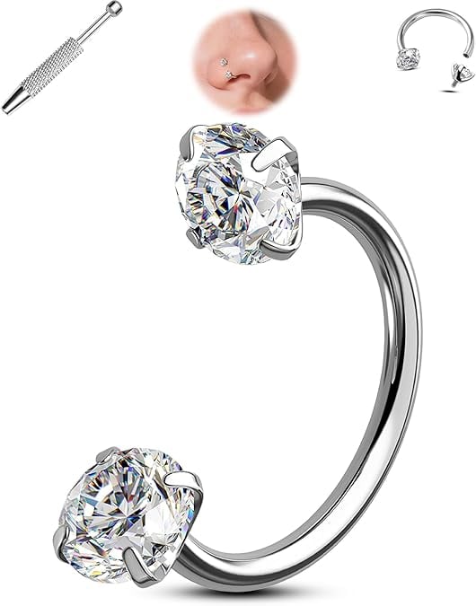 Horseshoe Nose Ring – Internally Threaded, Comfortable to Wear