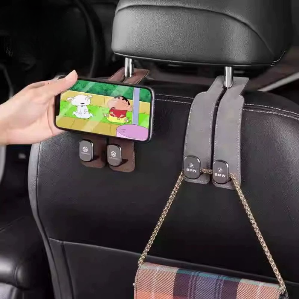 Double Car Headrest Hook with Logo