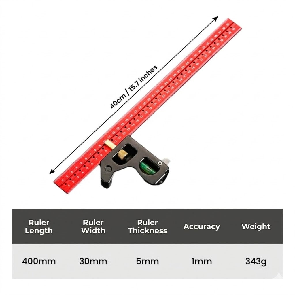 Precision Combination Square with Level