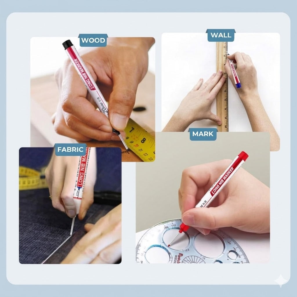 Deep Hole Marker Pen with Long Tip