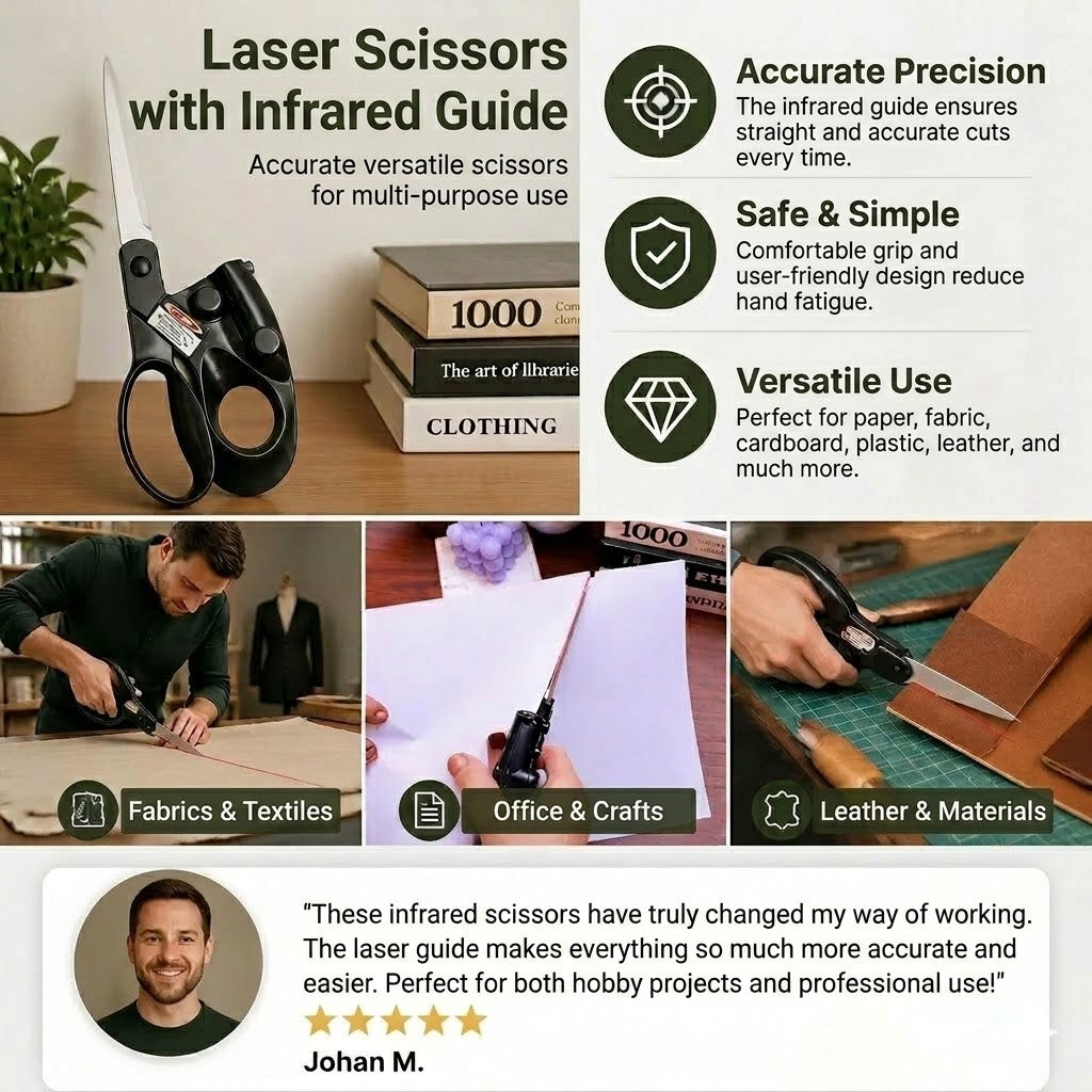 Infrared Guided Scissors – Precise Alignment for Sewing and Crafting