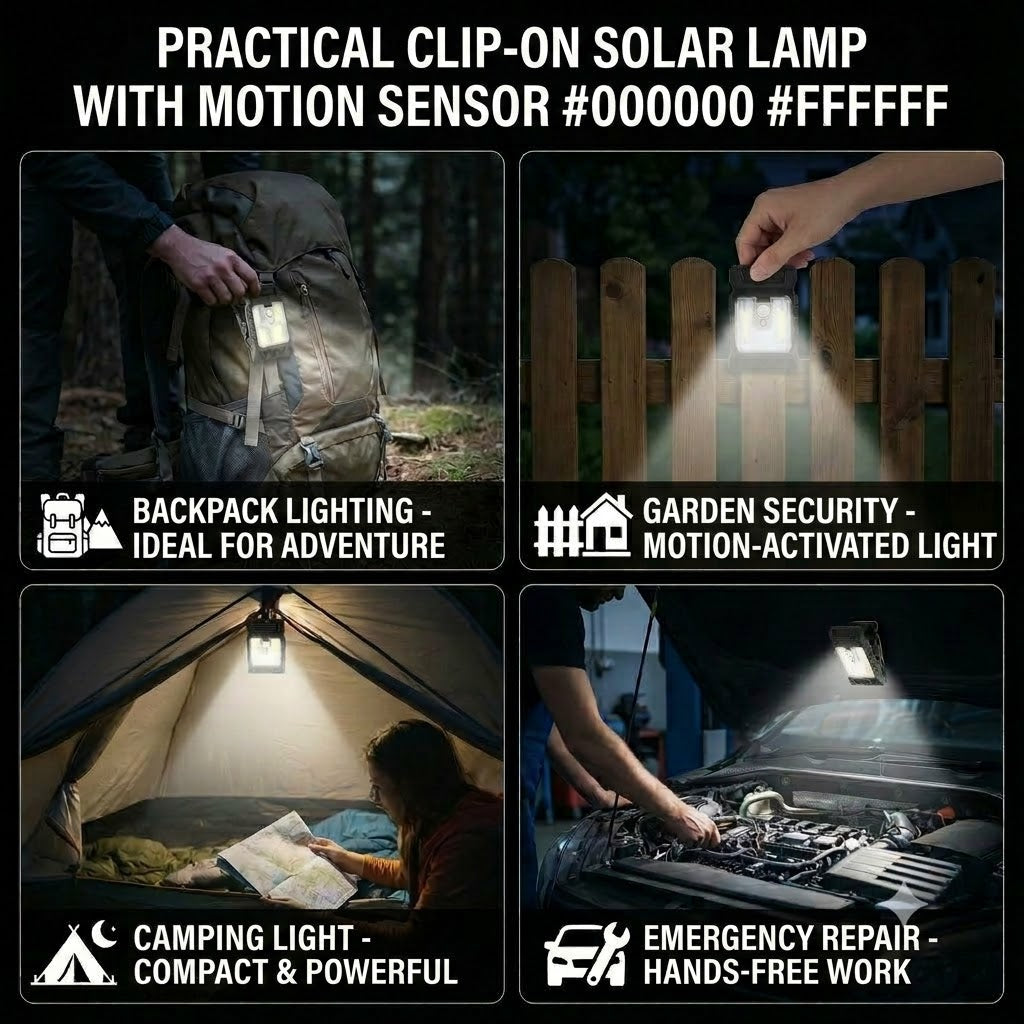 Practical Clip-On Solar Light with Motion Sensor