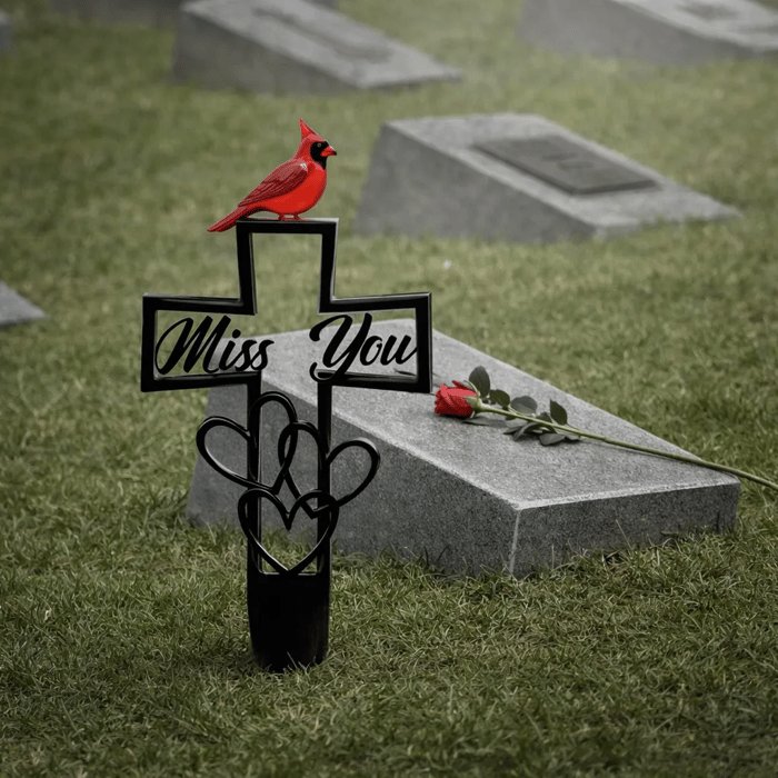 🐦💖 Metal Memorial Plaque for Cemetery ✝️