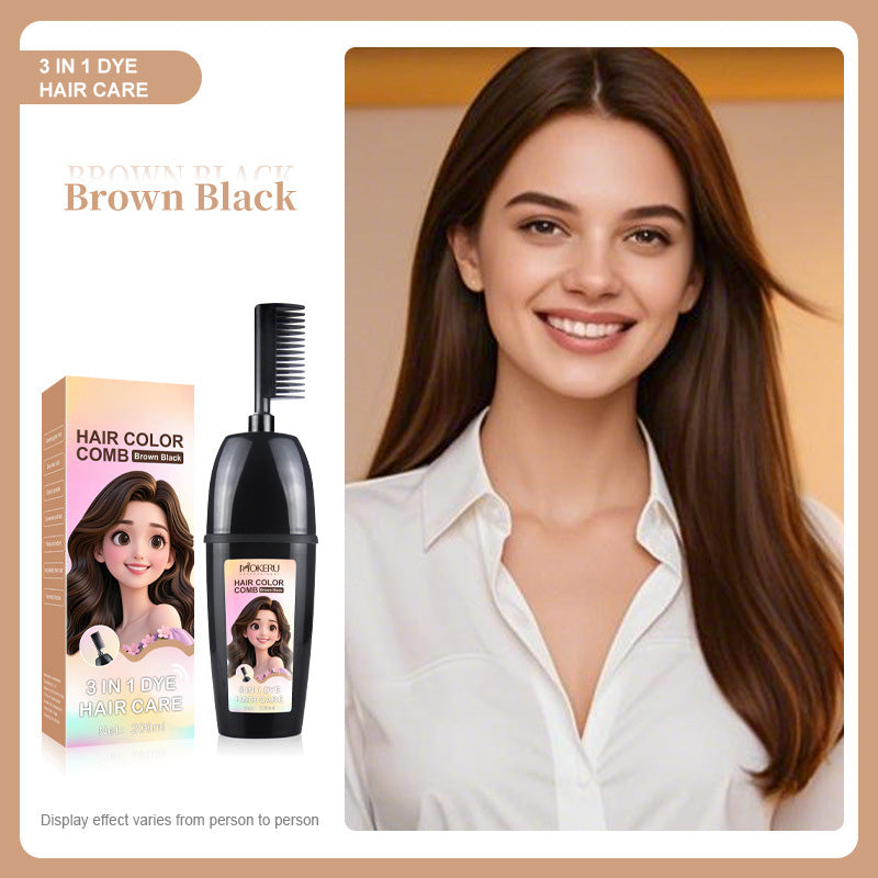 Plant-Based Hair Dye with Built-In Comb