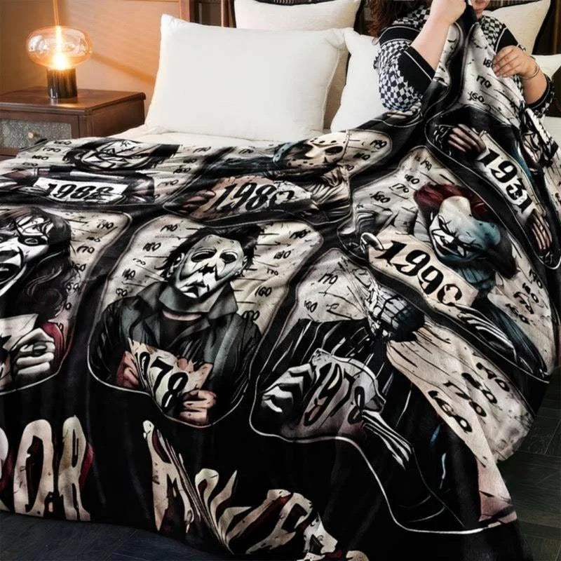 Soft Horror-Themed Fleece Blanket