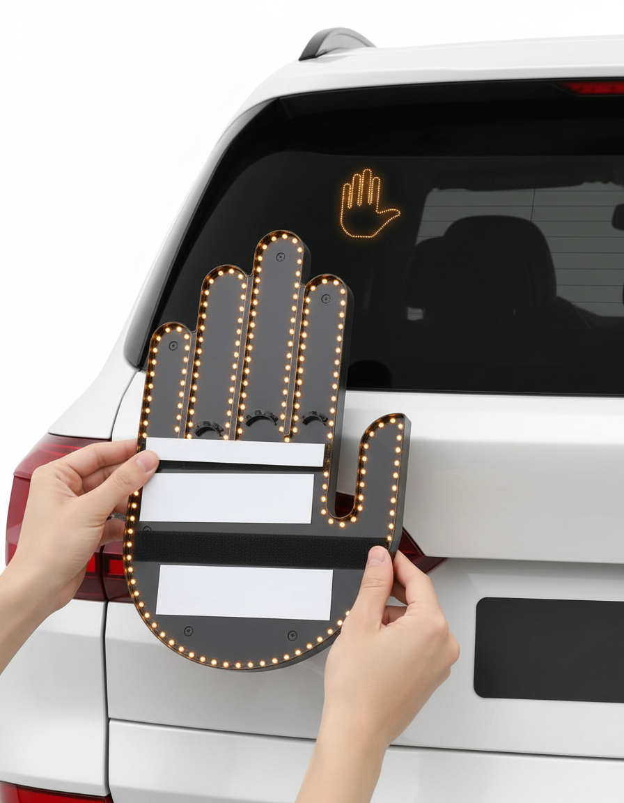 Illuminated hand-shaped car lights