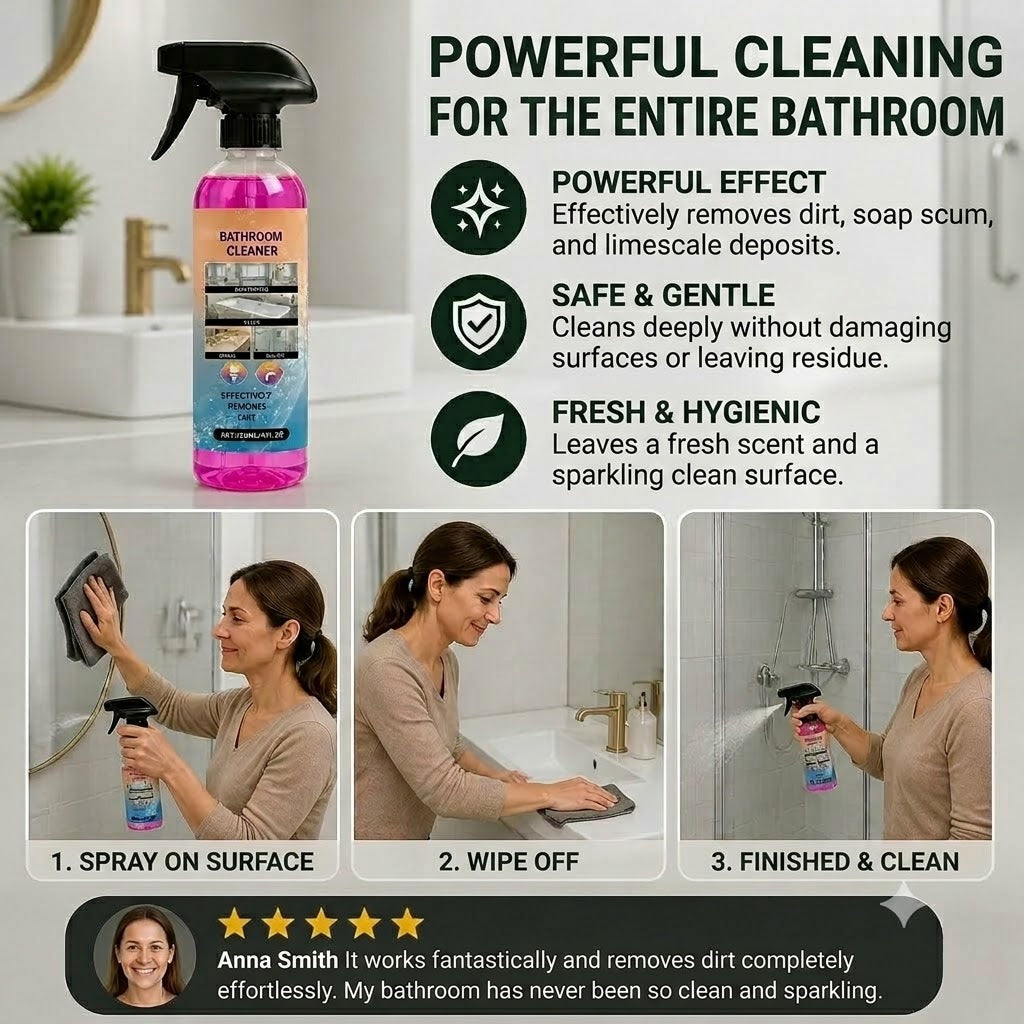 Bathroom Cleaner – Universal Cleaning Agent for Bathtubs, Sinks, and Glass
