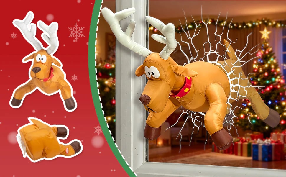 Funny “Oops!” Santa & Reindeer Decoration